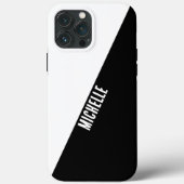 Einfache Schwarz/Weiß Split Stilftiger Individuell Case-Mate iPhone Hülle (Rückseite)