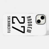 Einfache Schwarz-Weiß-Sportnummer Case-Mate iPhone Hülle (Rückseite (Horizontal))