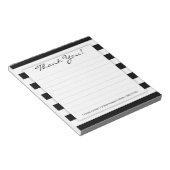 Einfache Schwarz-Weiß-Streifen Danke Notepad Notizblock (angewinkelt)