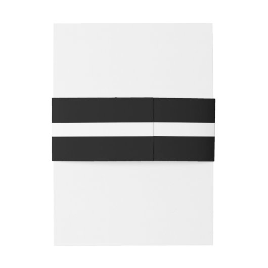 Einfache Schwarz-Weiß-Stripe-Hochzeit Einladungsbanderole (Rückseitenbeispiel)