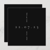 Einfache Schwarz-Weiß-Technik Save the Date Einladung (Vorne/Hinten)