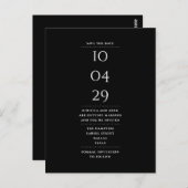 Einfache Schwarz-Weiß-Technik Save the Date Postkarte (Vorne/Hinten)