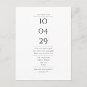 Einfache Schwarz-Weiß-Technik Save the Date Postkarte (Vorderseite)