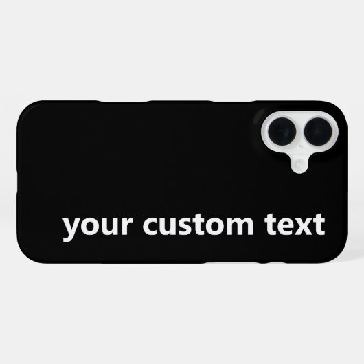 Einfache Schwarz-Weiß-Textvorlage iPhone Hülle (Rückseite (Horizontal))