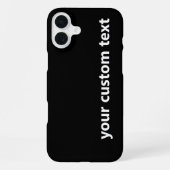 Einfache Schwarz-Weiß-Textvorlage iPhone Hülle (Rückseite)
