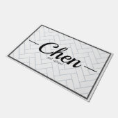 Einfache Schwarz-Weiß-Tile-Festes Jahr Fußmatte (Schrägansicht)