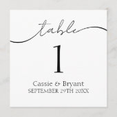 Einfache Schwarz-Weiß-Tischnummer Programm (Vorderseite)