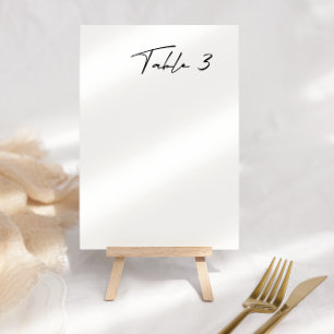 Einfache Schwarz-Weiß-Tischnummer Tischnummer