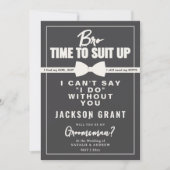 Einfache Schwarz-Weiß-Tuxedo-Anzug Trauzeuge Einladung (Vorderseite)