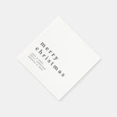 Einfache Schwarz-Weiß-Typografie Frohe Weihnachten Serviette (Ecke)