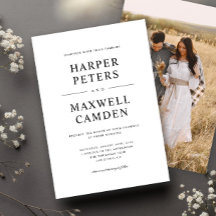 Einfache Schwarz-Weiß-Typografie-Hochzeit