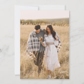 Einfache Schwarz-Weiß-Typografie-Hochzeit Einladung (Rückseite)