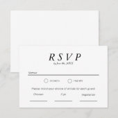 Einfache Schwarz-Weiß-Typografie-Hochzeit RSVP Karte (Vorne/Hinten)