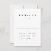 Einfache Schwarz-Weiß-Typografie-Hochzeit RSVP Karte (Vorderseite)