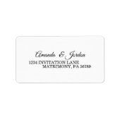 Einfache Schwarz-Weiß-UAWG Adressaufkleber (Vorne)