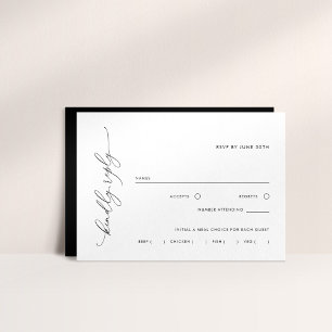 Einfache Schwarz-Weiß-UAWG-Antwortkarte RSVP Karte