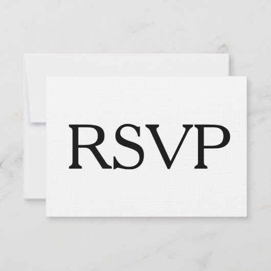 Einfache Schwarz-Weiß-UAWG und Entree-Auswahl RSVP Karte (Vorderseite)