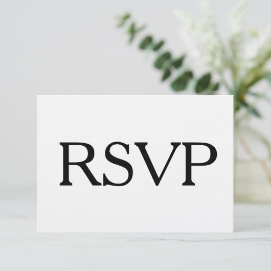 Einfache Schwarz-Weiß-UAWG und Entree-Auswahl RSVP Karte (Stehend Vorderseite)