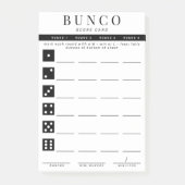 Einfache Schwarz-Weiß-Vierer-Runde-Bunco-Punktkart Post-it Klebezettel (Vorderseite)