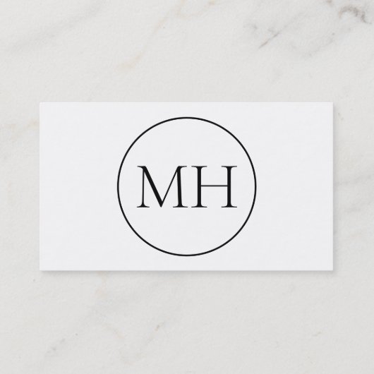 Einfache Schwarz/Weiß Visitenkarte (Rückseite)