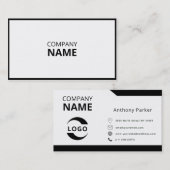 Einfache Schwarz/Weiß-Visitenkarte Visitenkarte (Vorne/Hinten)