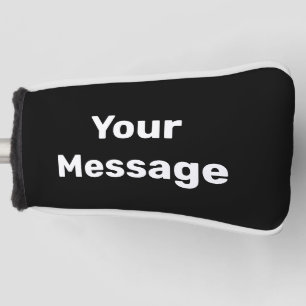 Einfache Schwarz-Weiß-Vorlage für die Meldung Golf Headcover