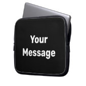 Einfache Schwarz-Weiß-Vorlage für Meldungen Laptopschutzhülle (Vorderseite Links)