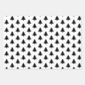 Einfache Schwarz-Weiß-Weihnachtsbaumen gemischt Geschenkpapier Set (Vorderseite)