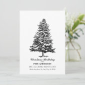 Einfache Schwarz-Weiß-Weihnachtsfeier Einladung (Stehend Vorderseite)