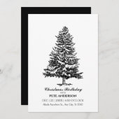 Einfache Schwarz-Weiß-Weihnachtsfeier Einladung (Vorne/Hinten)