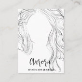 Einfache Schwarz-Weiß-Weiß-Haare Zeichnend Schmuck Visitenkarte (Vorderseite)