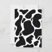 Einfache Schwarz-Weiß-Weiße Große Kuh-Flecken Tier Einladung (Rückseite)