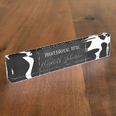 Einfache Schwarz-Weiß-Weiße Große Kuh-Flecken Tier Namensplakette (Seite)