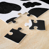 Einfache Schwarz-Weiß-Weiße Große Kuh-Flecken Tier Puzzle (Seite)