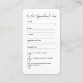 Einfache Schwarz-Weiß-Zahnarztkarte Terminkarte (Vorderseite)