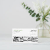 Einfache Schwarz-Weiß-Zeichn - Landschaft Visitenkarte (Stehend Vorderseite)