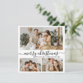 Einfache Schwarz-weiße 3 FotoCollage Weihnachten (Stehend Vorderseite)