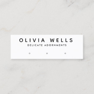 Einfache Schwarz-weiße 3-Loch-Ohranzeige Mini Visitenkarte