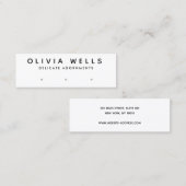 Einfache Schwarz-weiße 3-Loch-Ohranzeige Mini Visitenkarte (Vorne/Hinten)