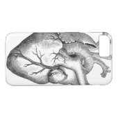 Einfache Schwarz-weiße Anatomie-Herz-Illustration Case-Mate iPhone Hülle (Rückseite (Horizontal))