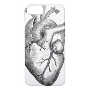 Einfache Schwarz-weiße Anatomie-Herz-Illustration Case-Mate iPhone Hülle