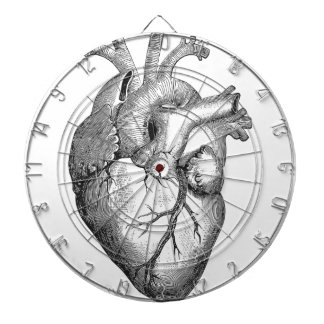 Einfache Schwarz-weiße Anatomie-Herz-Illustration Dartscheibe