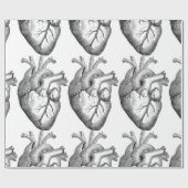 Einfache Schwarz-weiße Anatomie-Herz-Illustration Geschenkpapier (Flach)