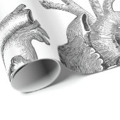 Einfache Schwarz-weiße Anatomie-Herz-Illustration Geschenkpapier (Rolleneckpunkt)