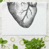 Einfache Schwarz-weiße Anatomie-Herz-Illustration Handtuch (Gefaltet)