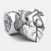 Einfache Schwarz-weiße Anatomie-Herz-Illustration Krawatte (Gerollt)