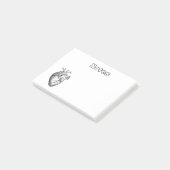 Einfache Schwarz-weiße Anatomie-Herz-Illustration Post-it Klebezettel (angewinkelt)