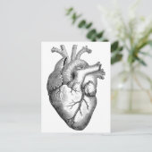 Einfache Schwarz-weiße Anatomie Herzerkrankung Postkarte (Stehend Vorderseite)