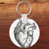 Einfache Schwarz-weiße Anatomie Herzerkrankung Schlüsselanhänger (Vorderseite)