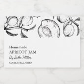 Einfache schwarz-weiße Apricot-Marmelade Lebensmitteletikett (Einzelnes Label)
